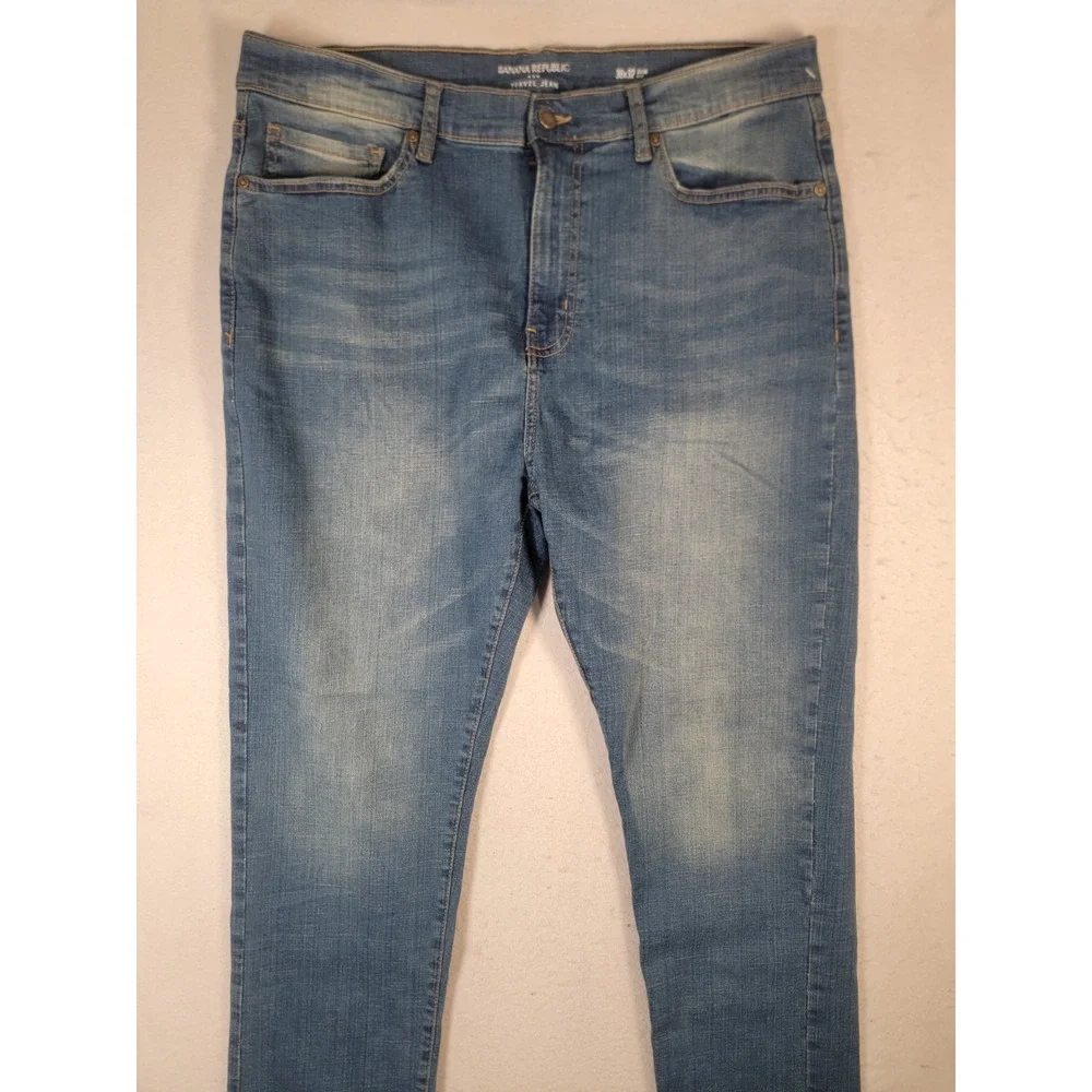 Banana Republic Travel Jeans Mens 36x32 Blue Slim Fit Denim Stretch‎